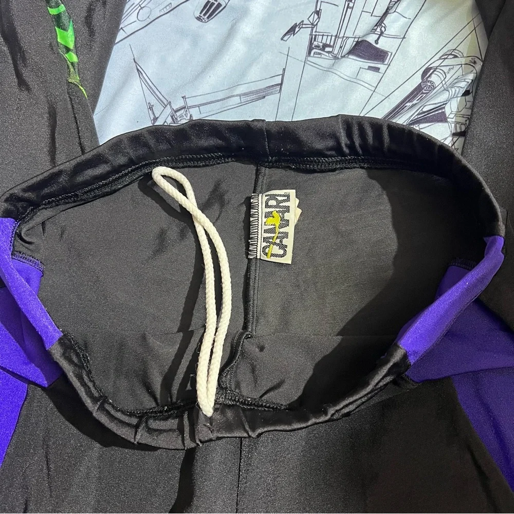 Vintage Canari Black and Purple Cycling Shorts - Picture 3 of 9